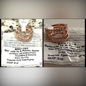 Bomb Party delicates size 8 Rose Gold Plated Women's Ring Set